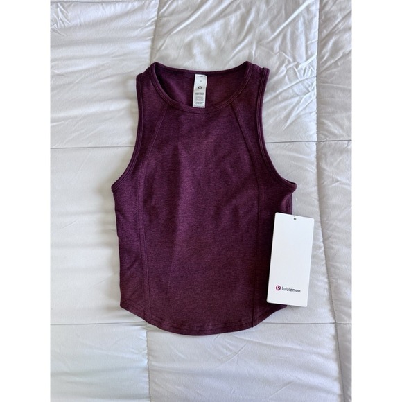 lululemon athletica Tops - NEW Lululemon Soft Sueded Crewneck Cropped Tank Top Garnet Women's Size 0 NWT